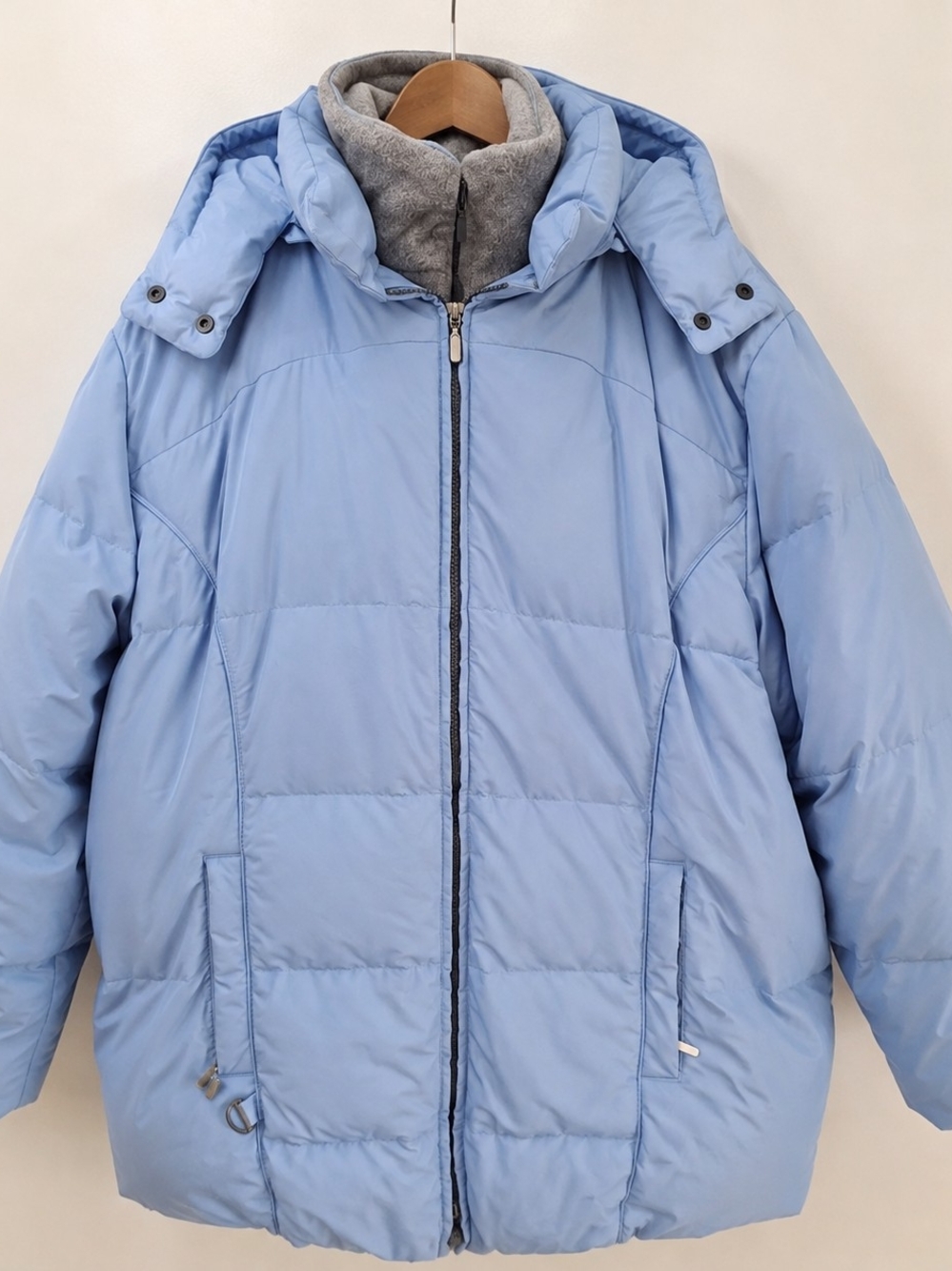 Fashion Bug Women’s Blue Puffer Coat 22/24W Removable Fleece Liner Hood